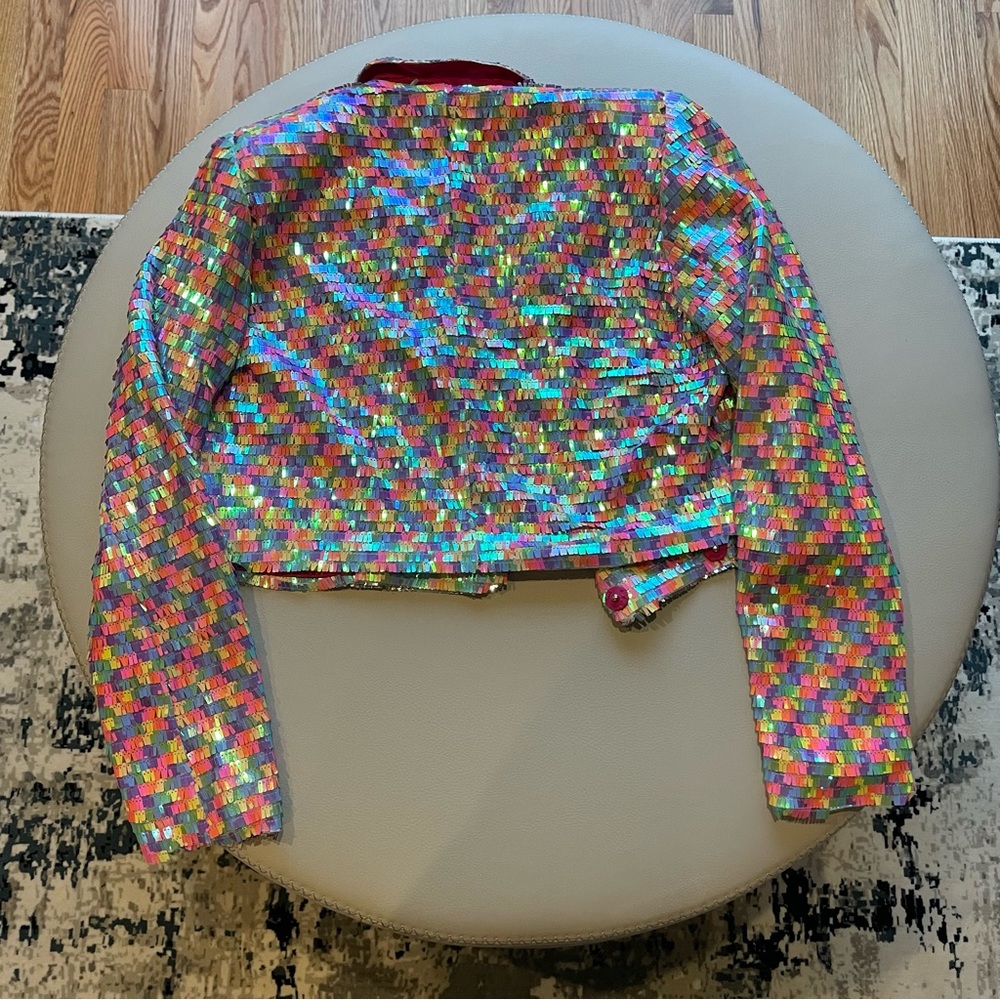 Nasty Gal Multi Color Sequin Blazer - image 8